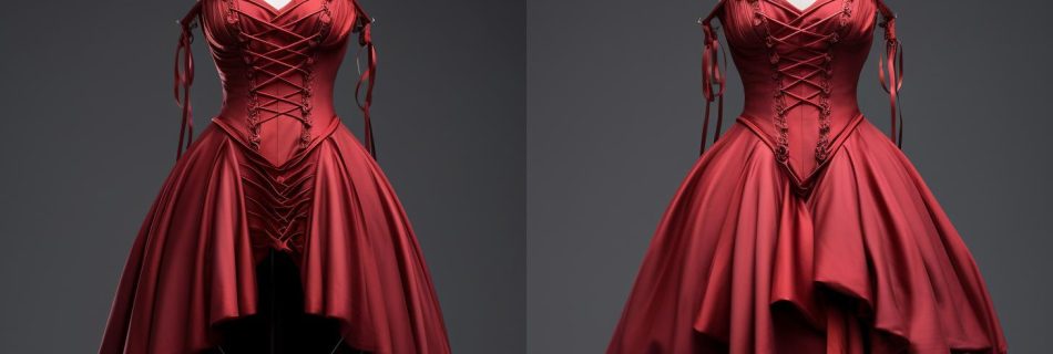 Dieprode, elegante corsetstijl jurk met verstelbare banden en een vloeiende asymmetrische rok, perfect voor dag- en avondlooks.